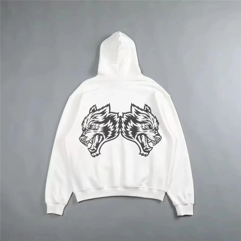 سويت شيرت وولف هيد تيري للياقة البدنية وكمال الأجسام من القطن الناعم ورأس الذئب بمقاسات أوروبية أمريكية للياقة البدنية سويت شيرت رياضي #2