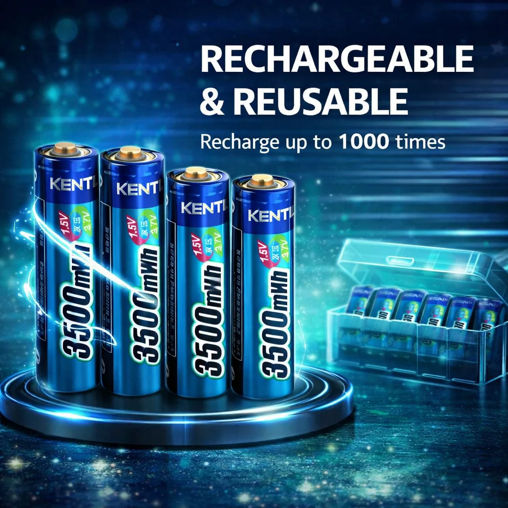 4PCS KENTLI AA Lithium Batteries 1.5v 3500mWh Rechargeable Wholesale Price for Electronic Products
