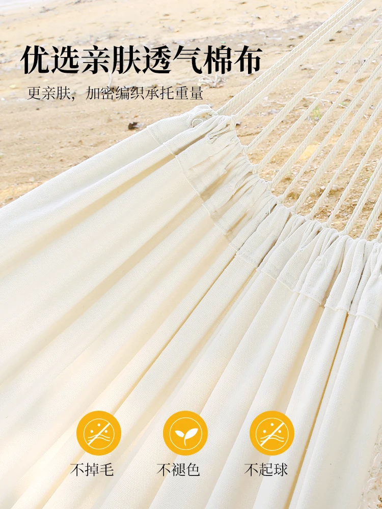 Tassel Hammock Outdoor Adult Thickened Anti-Rollover Camping Double Indoor Swing