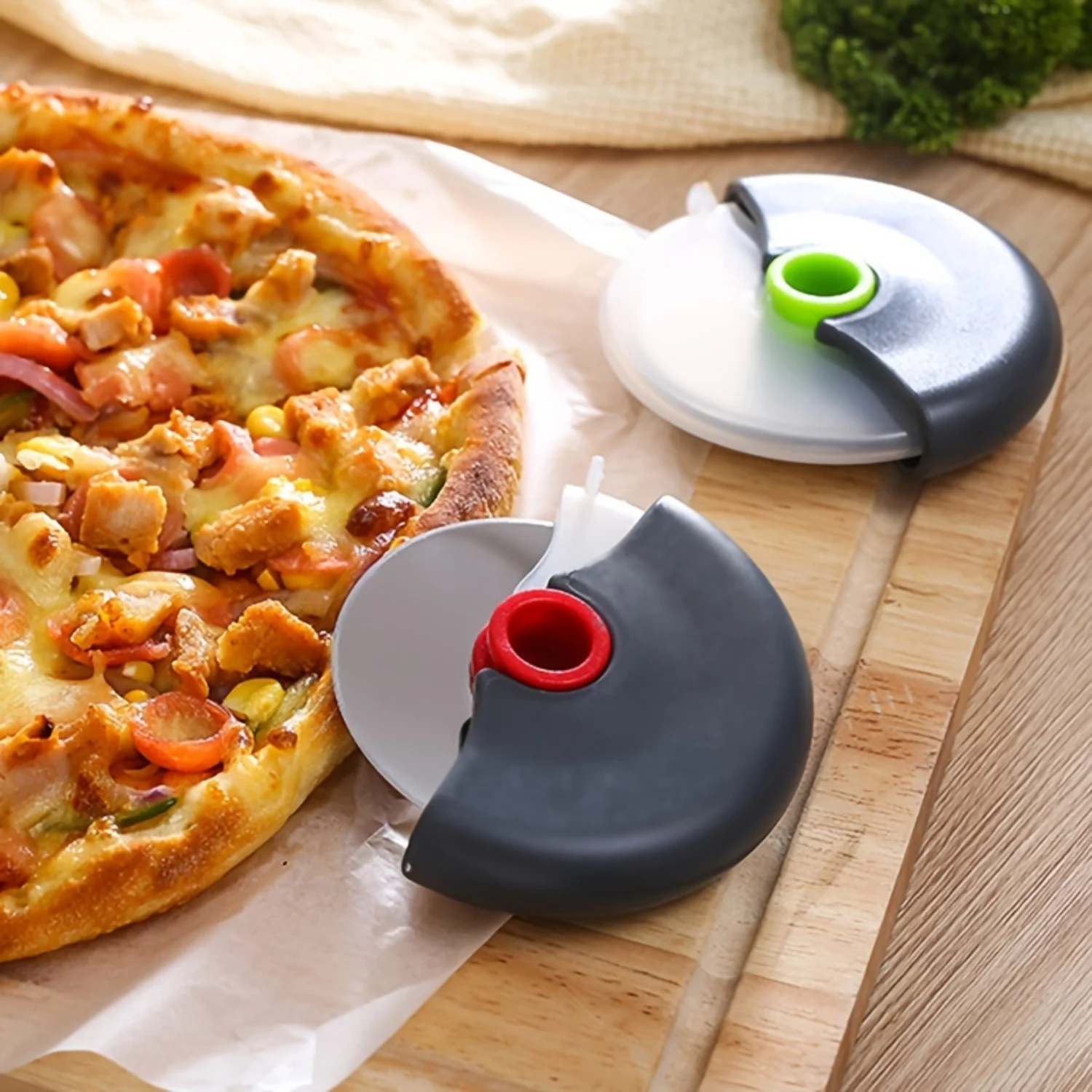 Premium Stainless Steel Pizza Cutter - Effortless Cleaning, Secure & Removable Design in Bold Colors for All Chefs