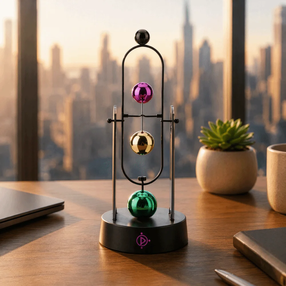 Electronic Powered Perpetual Motion Desk Perpetual Motion Design Tabletop Size Kinetic Art Decoration Automatic Swinging