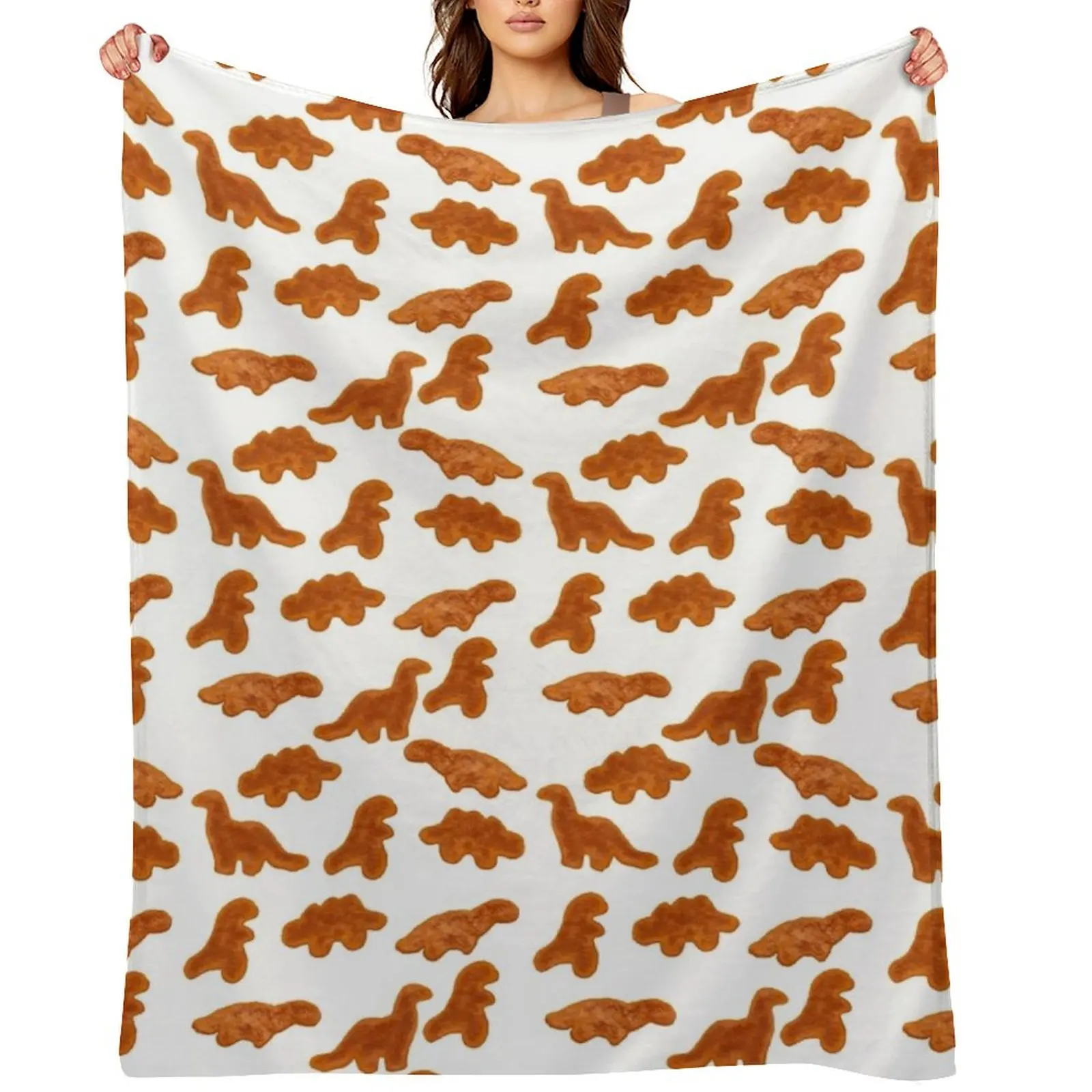 

Dinosaur chicken nuggets Throw Blanket for babies For Sofa Thin Flannel Bed linens Blankets