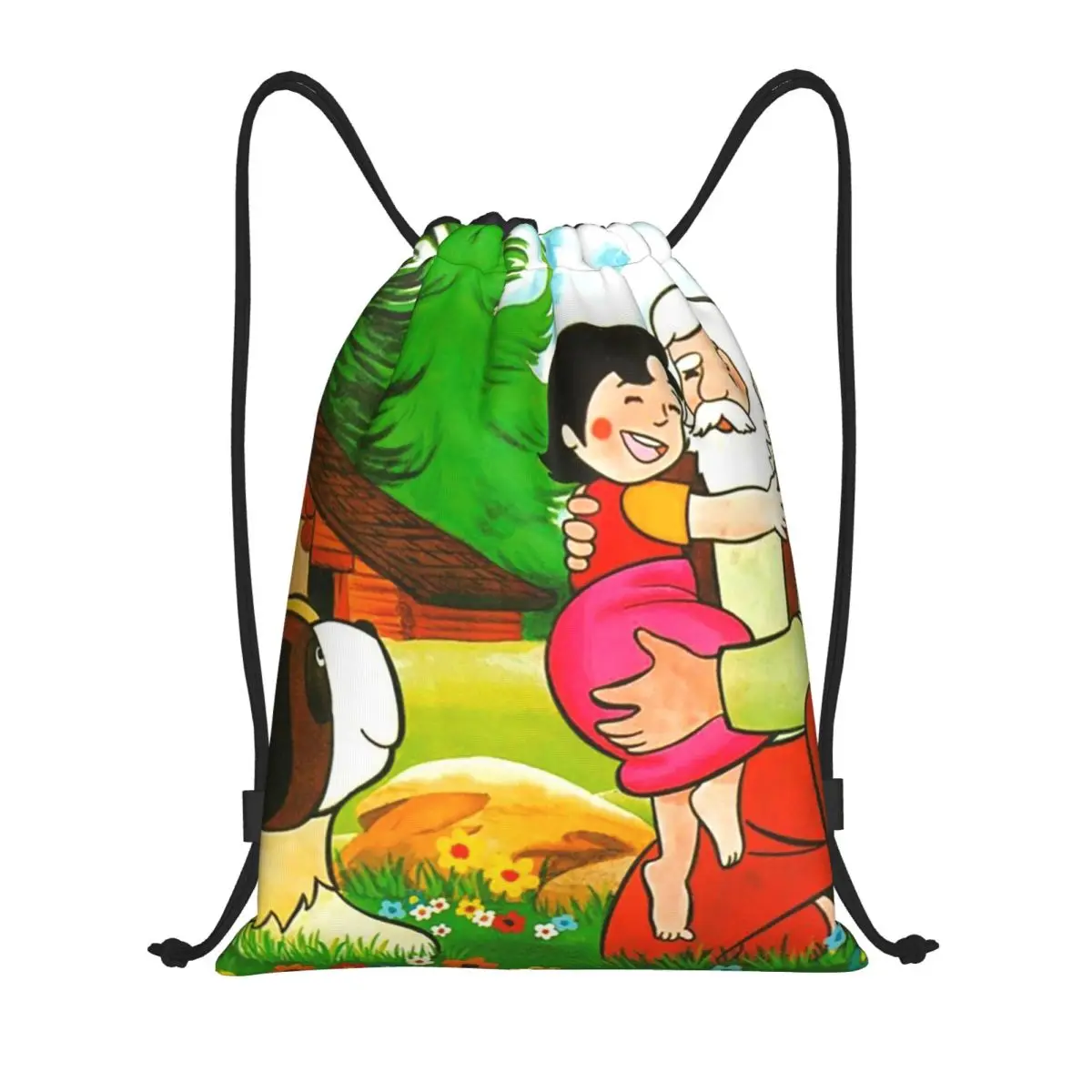 

Модные рюкзаки с героями мультфильмов Хайди, Петера и дедушки Альп, сумки на шнурке, спортивные сумки, сумки для книг для мужчин и женщин, школьные сумки