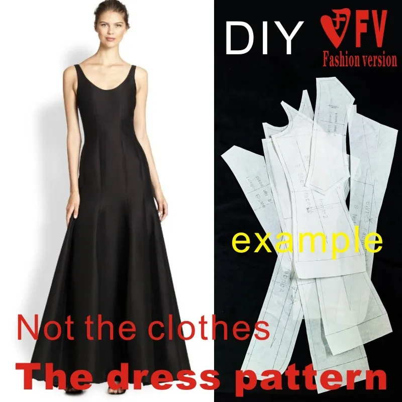 Dresses Sewing Pattern Template Cutting drawing Clothing DIY ((Not selling clothes))  BLQ-167