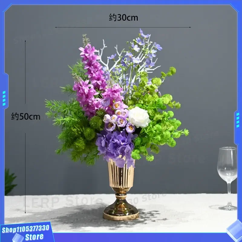 Artificial Wedding Table Centerpiece Fake Flower Arrangement for Hotel Banquet Decoration Elegant Floral Ornament for Event