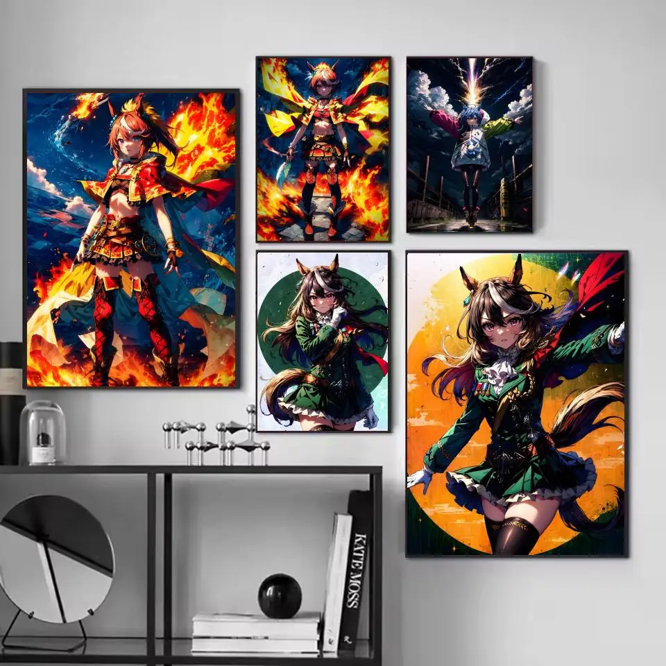 ملصق أنيمي أوما موسومي بريتي ديربي عالي الدقة ذاتي اللصق مقاوم للماء، مثالي للمنزل والمكتب وغرفة النوم هدية رائعة