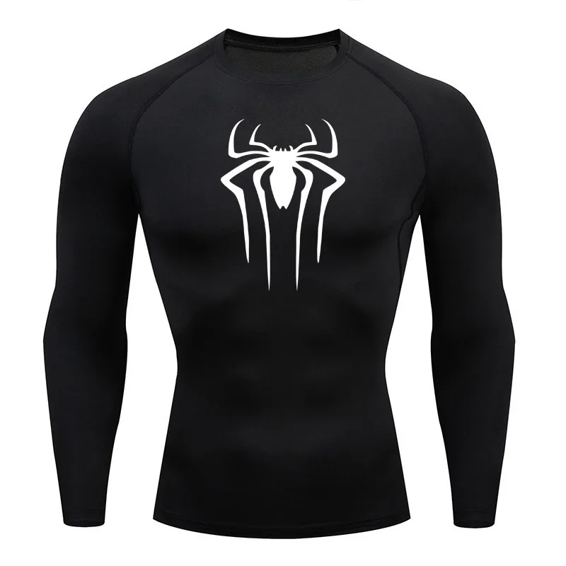 Compression Shirt Men\'s T-Shirt Long Sleeve Black Top Fitness Sunscreen Second Skin Quick Dry Breathable Casual long T-Shirt 4XL