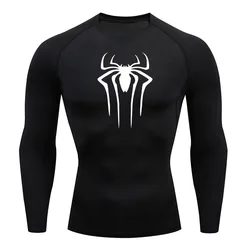 Compression Shirt Men's T-Shirt Long Sleeve Black Top Fitness Sunscreen Second Skin Quick Dry Breathable Casual long T-Shirt 4XL