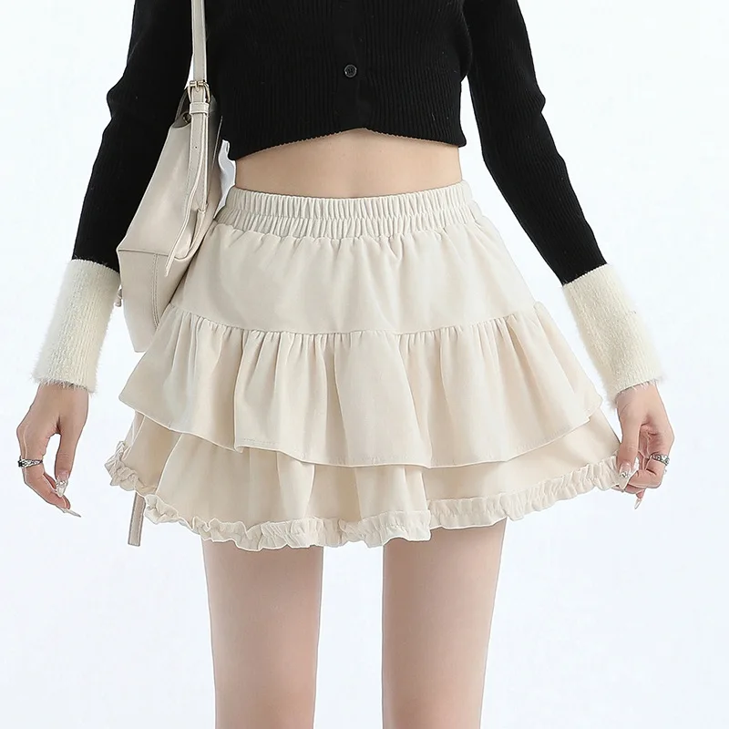 Velvet Fluffy Half-Length Skirt for Women, New Style, Elegant High-Waisted Cake-Style Short Skirt Pants