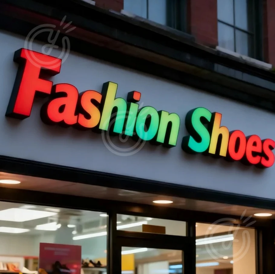 

RGB Color Advertising Letter Sign Custom Ligh Up Wall Logo Personalized Illuminated Business Full Color Signage Outdoor Decor