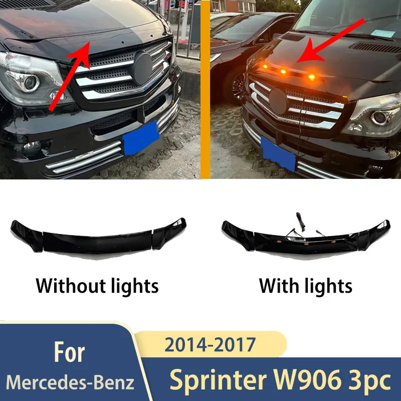 

Для Mercedes-Benz Sprinter W906 2014 2015 2016 2017 3 шт. передний капот, каменная защита, комплекты кузова, внешние аксессуары для автомобиля ​