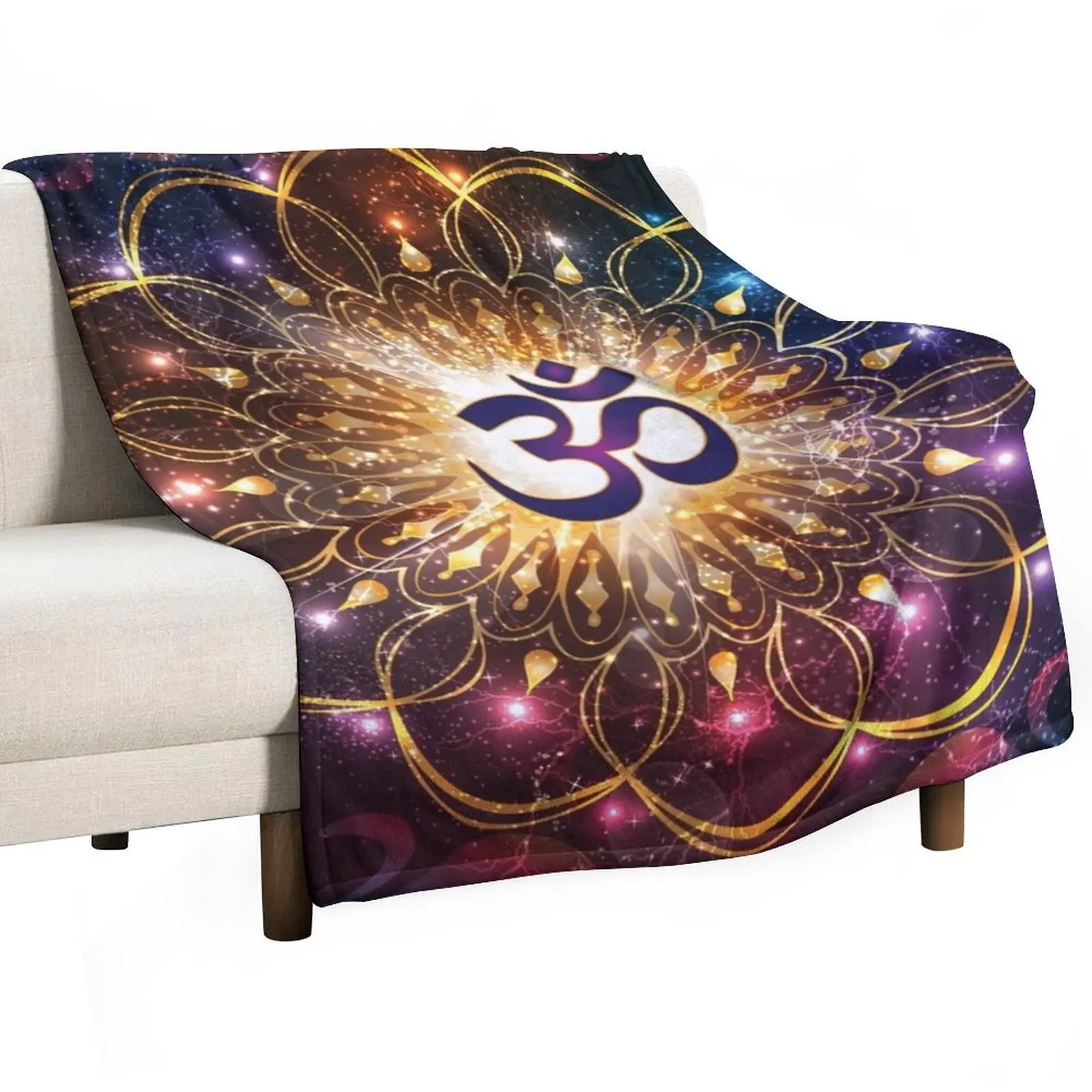 

The higher power of Om - sacred geometry Throw Blanket Soft Plaid manga Soft Big Sofa Blankets