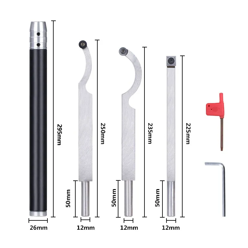 HAMPTON Woodturning Tool fresa per inserti in metallo duro collo di cigno scalpello per tornio per legno strumento per tornio utensili per tornitura