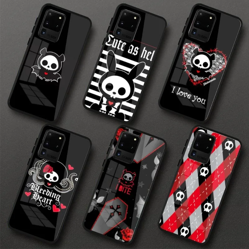 Skelanimals Luxury Mobile Cell Phone Case for Samung S23 S22 S21 Pro Ultra A13 A33 A53 NOTE 20 PC Glass Phone Cover Funda