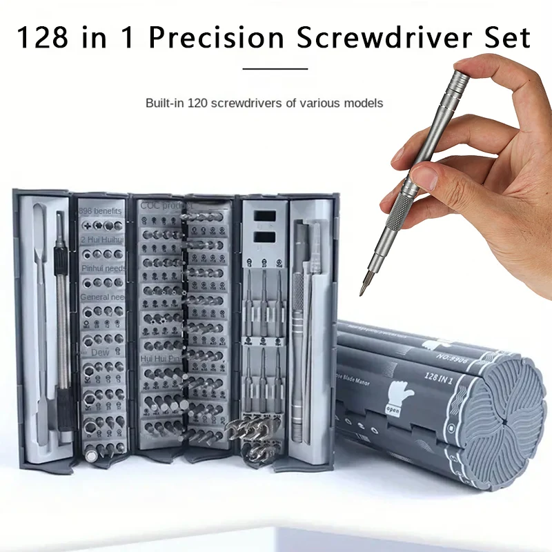 128 in 1 Präzisions schrauben dreher Set super magnetische Phillips Hex Professional Men Reparatur Handwerkzeug für PC iPhone Scroll Aufbewahrung sbox