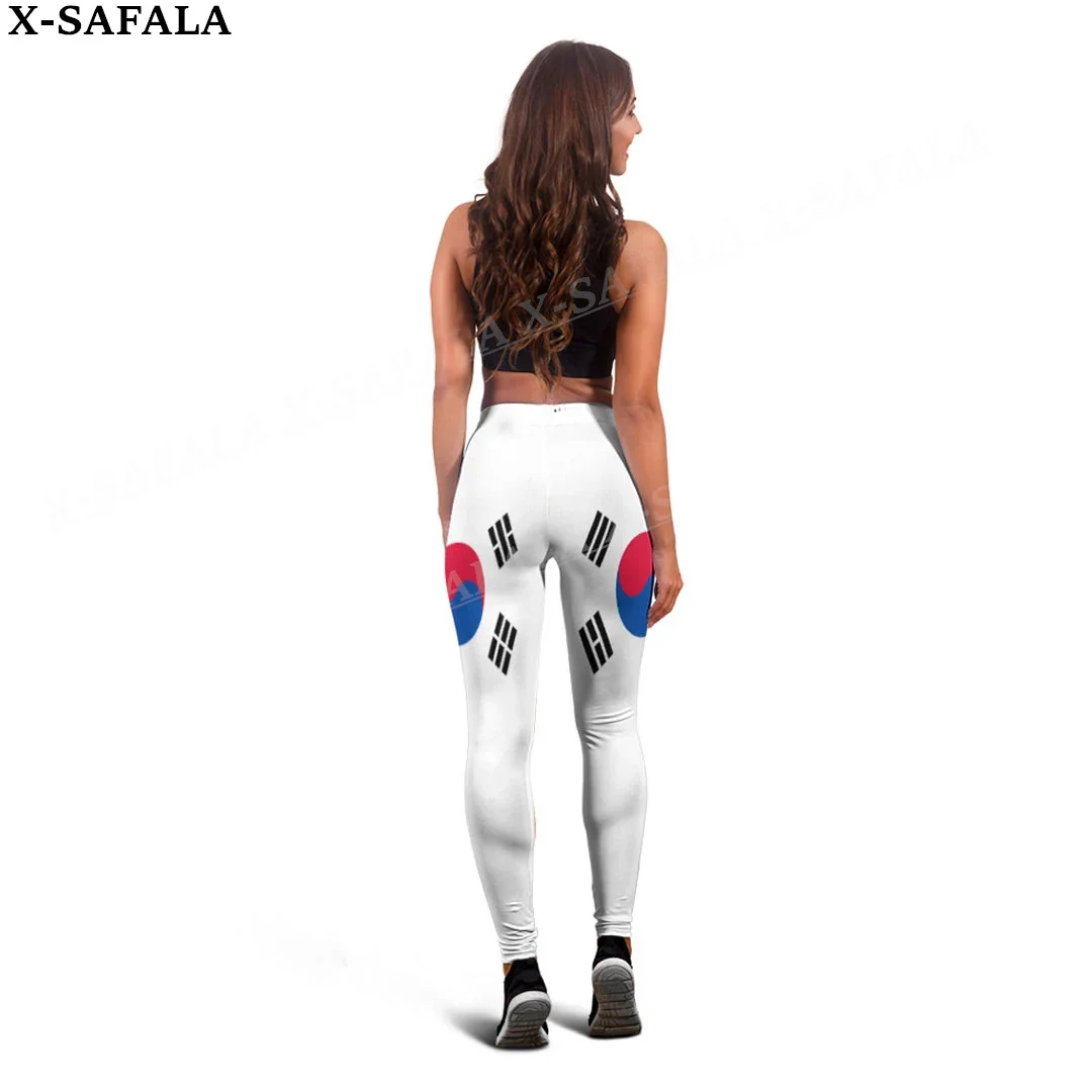 Leggings femininas de ioga com estampa 3D, legging de cintura alta, ginástica elástica esportiva, brasão coreano, país do amor, verão-1