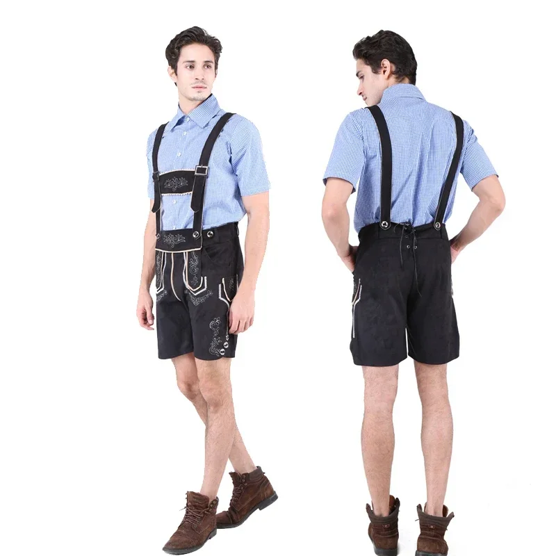 Costume de carnaval Oktoberfest pour homme, chemise bavaroise, simili cuir, cosplay de bar, paupières, robe de soirée, MN8, nouveau