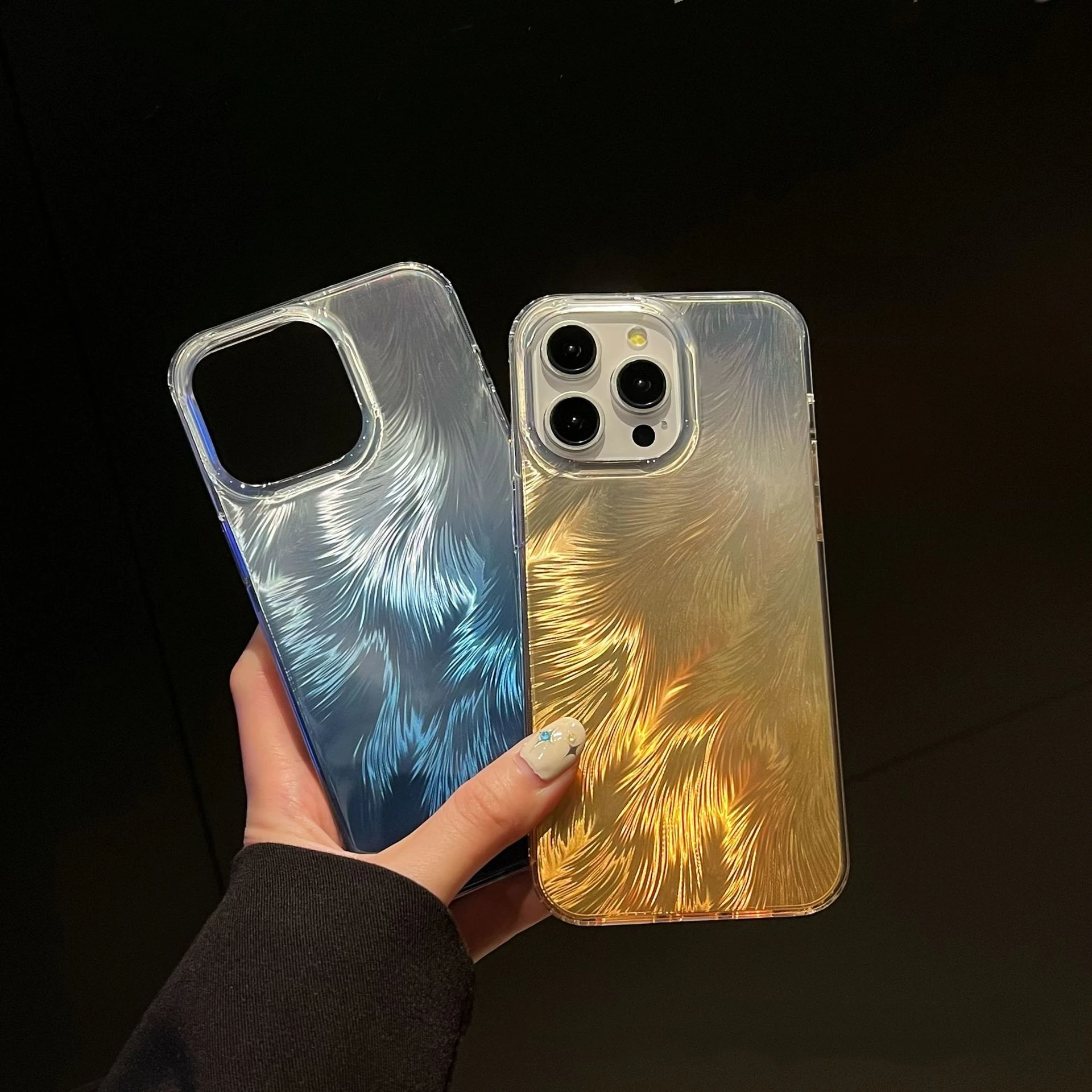 

Fashionable Bronzing Laser Gradient Phone Case for iPhone 15 14 13 12 11 Plus Pro Max hard IMD PC Cover