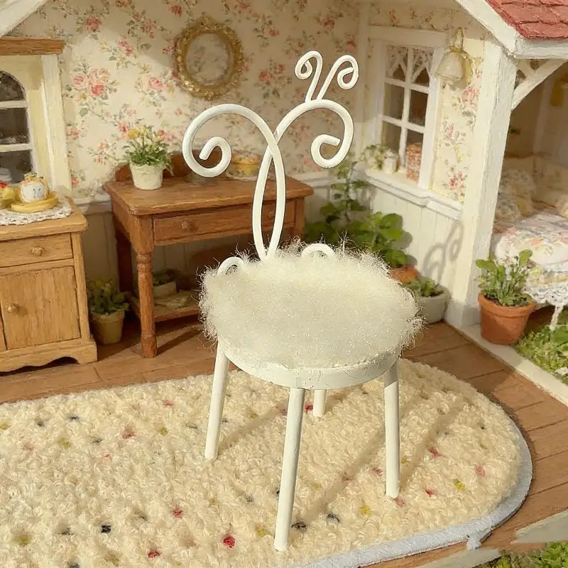 

1 шт. железный стул-кресло для декорации сцен DIY, модель мебели для кукольного домика в масштабе 1:12, реквизит для фотосъемки