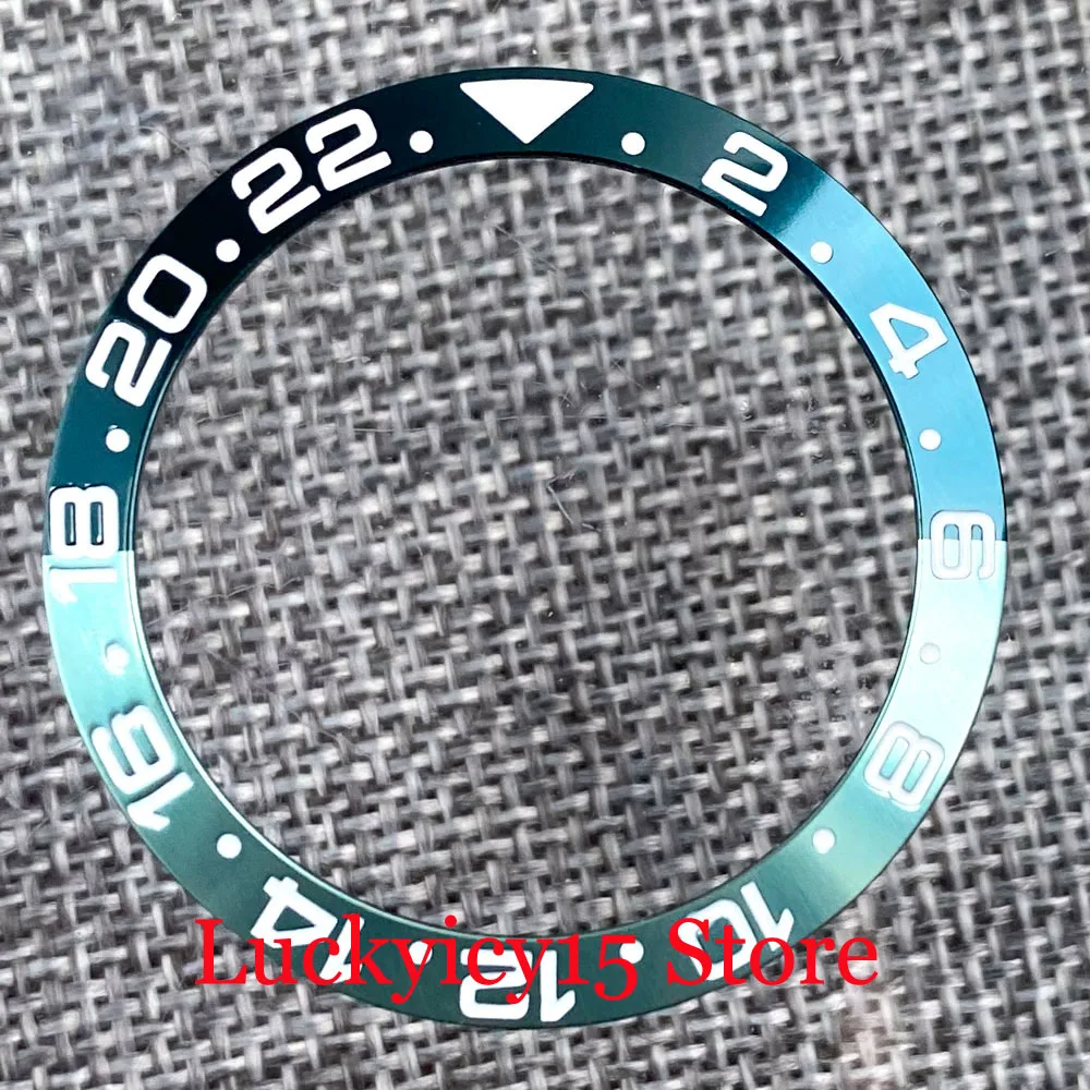 

New Arrival Alloy Aluminum Slope Sky Blue White/Orange 38mm*30.6mm Watch Bezel Insert Fit For SUB/GMT 40mm Case