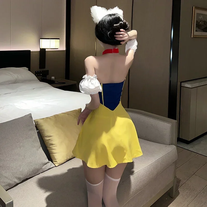 Seksowna bielizna przebranie na karnawał księżniczka sukienka pokojówka jednolita śnieżka garnitur impreza z okazji Halloween klub wydajności nosić dla kobiet dziewcząt
