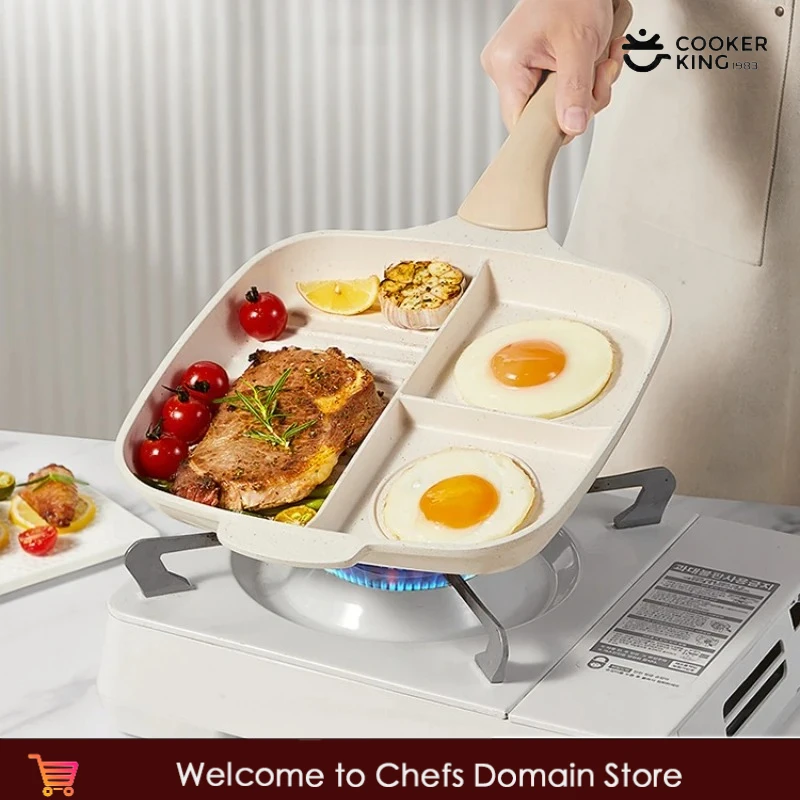 

COOKER KinG сковорода для яиц «три в одном» с антипригарным покрытием сковороды для блинов стейк для завтрака сковорода с плоским дном для газовой плиты индукционная плита