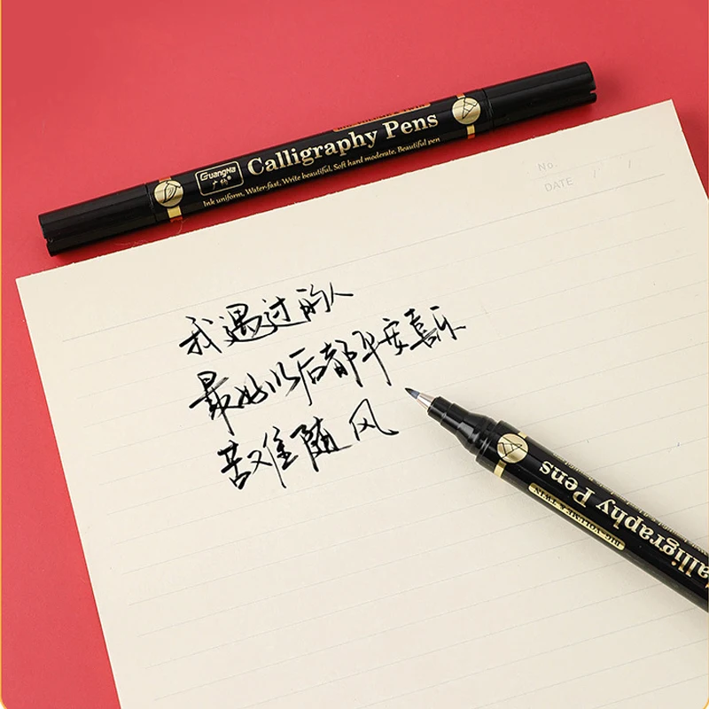 Imagem -06 - Marcadores de Caligrafia de Cabeça Dupla Canetas Pincel com Letras Manuais Chinesas Estilos Marcadores de Arte para Desenho Mangá Materiais de Papelaria