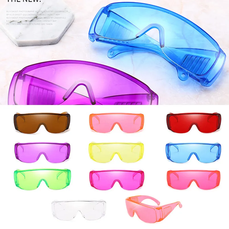 FOENIXSONG Fashion Sunglasses Men Glasses for Women Work Goggle Wrap Blue Clear Red Pink Eye Protection  Eyewear