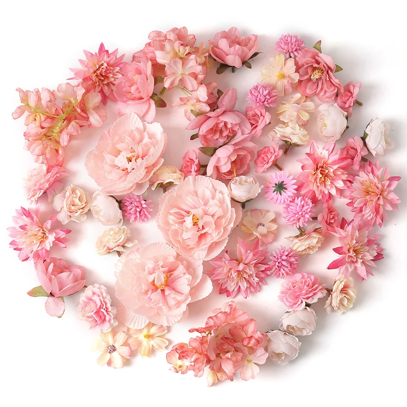 

17/34Pcs Silk Vintage Rose Artificial Flowers Heads Fake Flowers for Home Room Wedding Decoration DIY Craft Garland Accessory