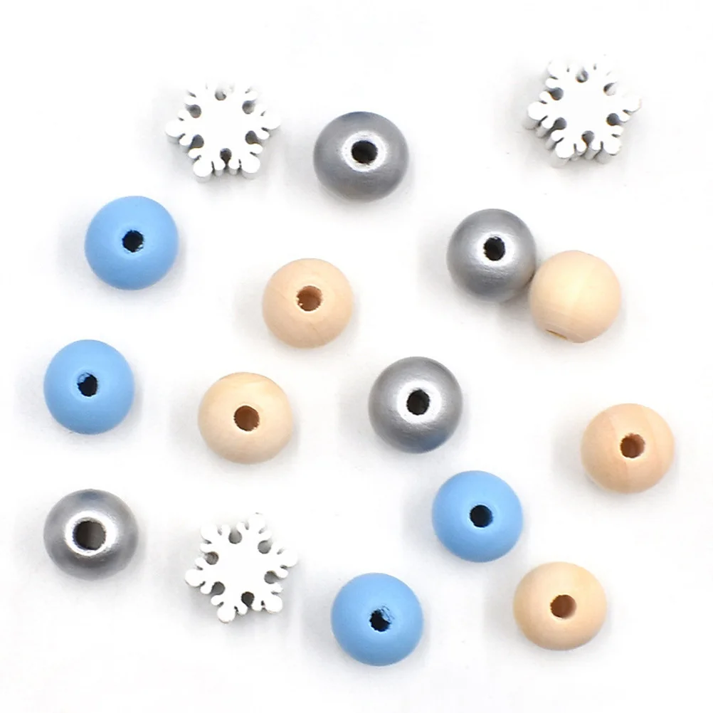 

1Set DIY Wood Beads Christmas Round Wooden Bead Garland Making Necklace Bracelet Jewelry Decorative Crafts Accessories