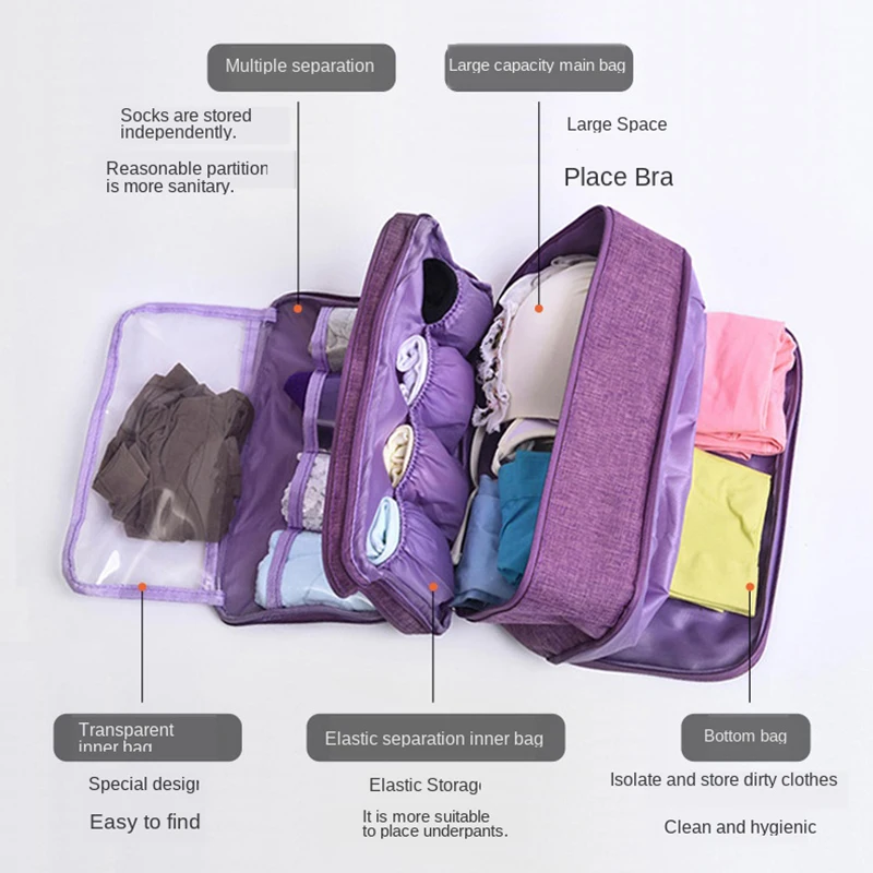 

Daily Travel Storage Bag For Underwear Cosmetics Makeup Travel Organizer Bag Wardrobe Closet Clothe Pouch Socks Panties Bra Bags