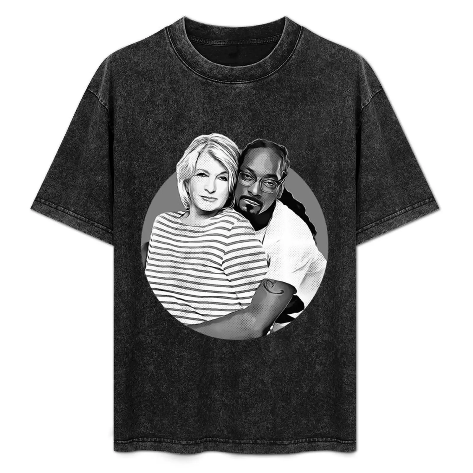 Camiseta Martha Stewart Snoop e Martha, tamanho grande e alto, camiseta de cor sólida
