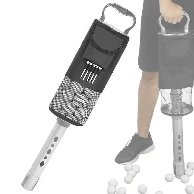 Golf Ball Retriever Golf Ball Tube Storage Bag Pocket Shagger Storage Aluminum Tube Golf Ball Shagger for Hold up to 80 Balls