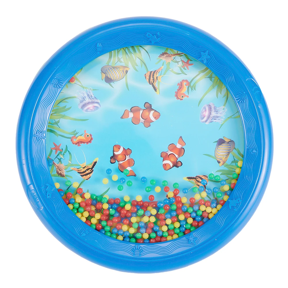 Playtime 7.1*7.1*0.9 Inch Sea Sound Bead Drum Cognitive Development Colorful Plastic Beads Develop Listening Skills