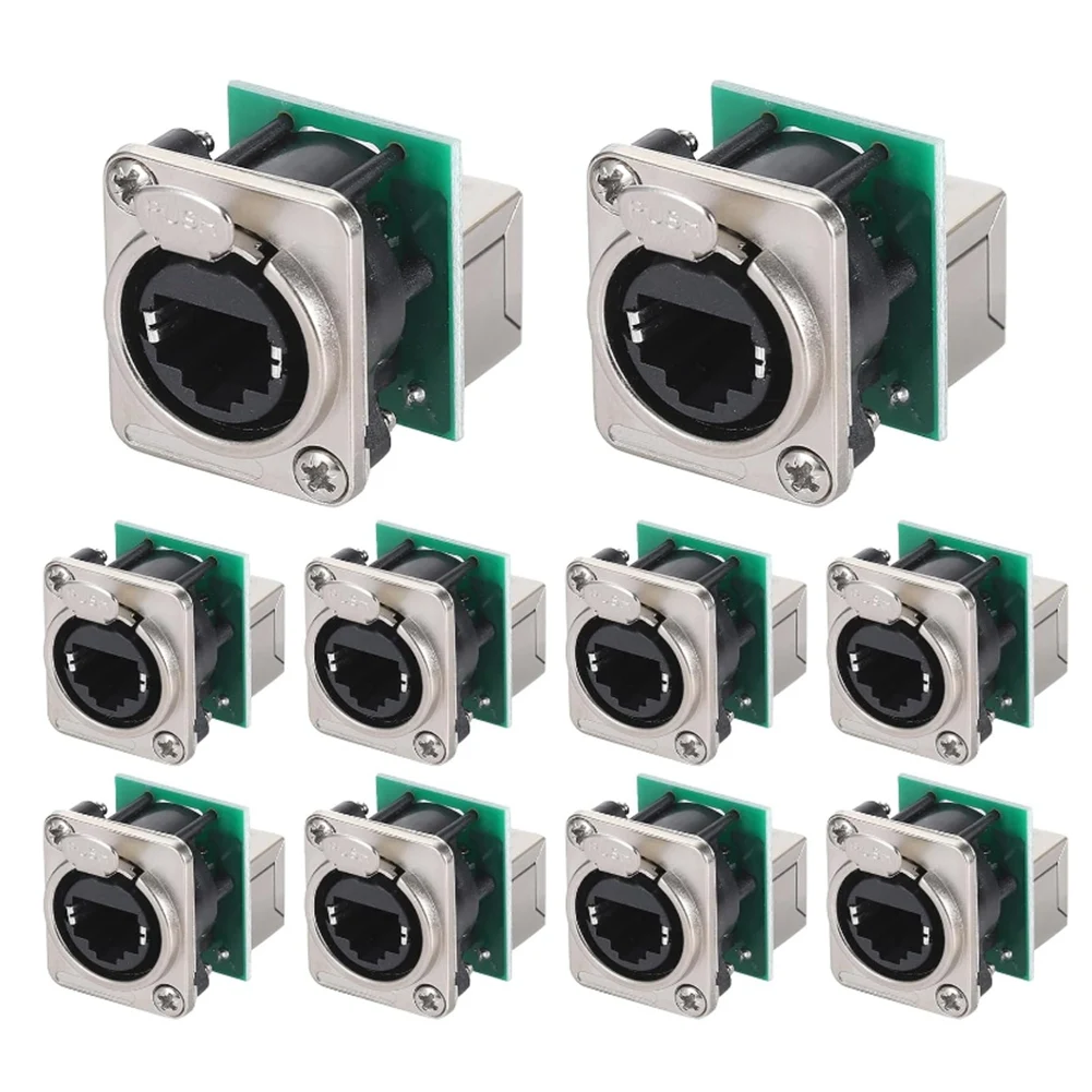 HOT 10PCS Ethercon Rj45 Chassis Socket, NE8FDP Ethercon Pass Through Connector, D Series Cat5 RJ45 Panel-Mount Socket