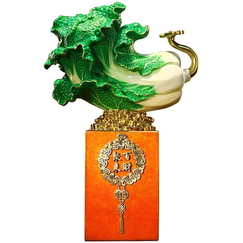 All-copper cabbage ornament lucky living room entrance desktop decoration