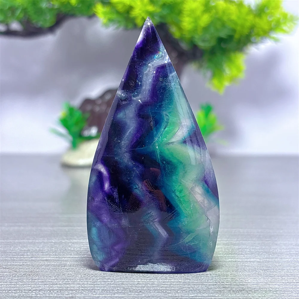 Rainbow Fluorite Free Form Natural Crystal Home Decoritems Room decor Luck Quartz Stone Garden Reiki Healing Energy Love Gifts
