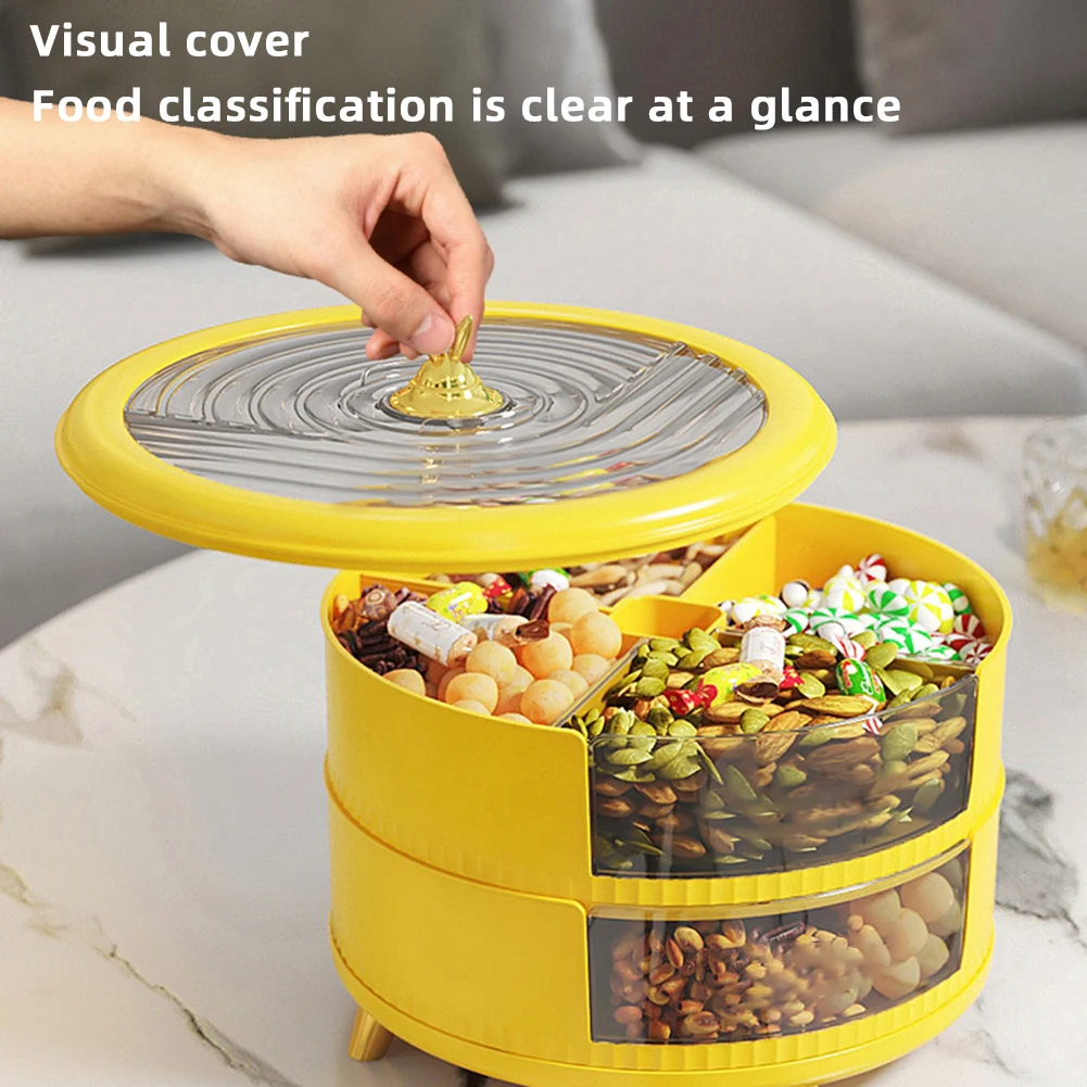 

Snack Container Tray With Cover Multi Grid Dried Fruit Storage Trays For Home Kitchen Supply