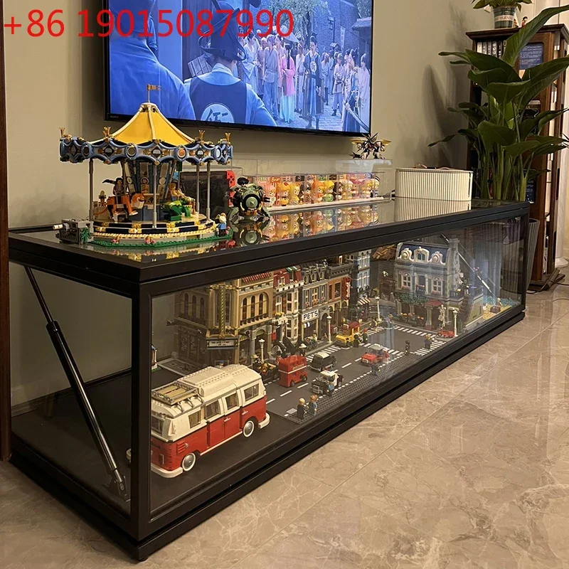 

Building block Star Destroyer Millennium Falcon Lego model figure Street View transparent glass TV cabinet