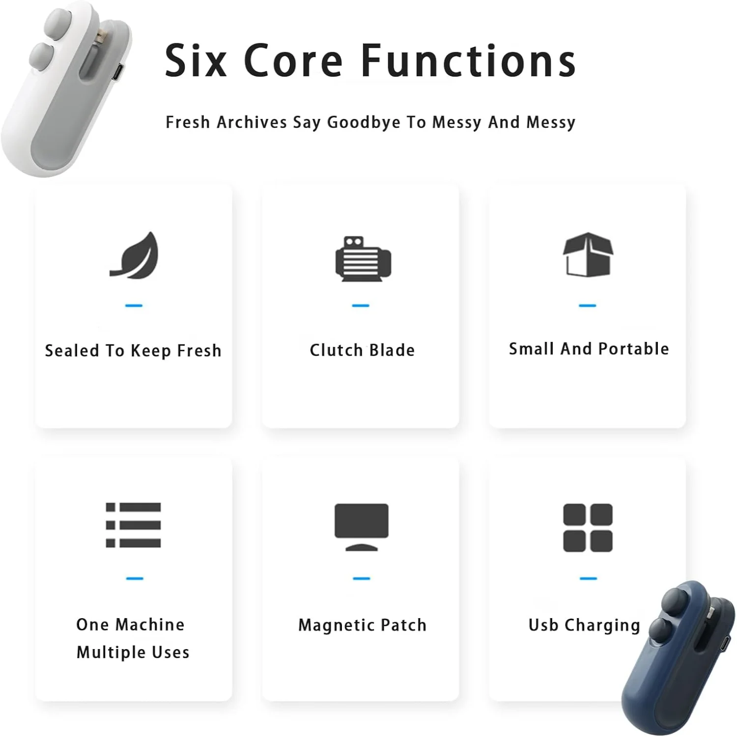 バッグシーラーミニ、ミニバッグシーラー、2 in 1ヒートシールと、シールと切断用のアップグレードタイプC充電式バッグシーラー、Chを維持