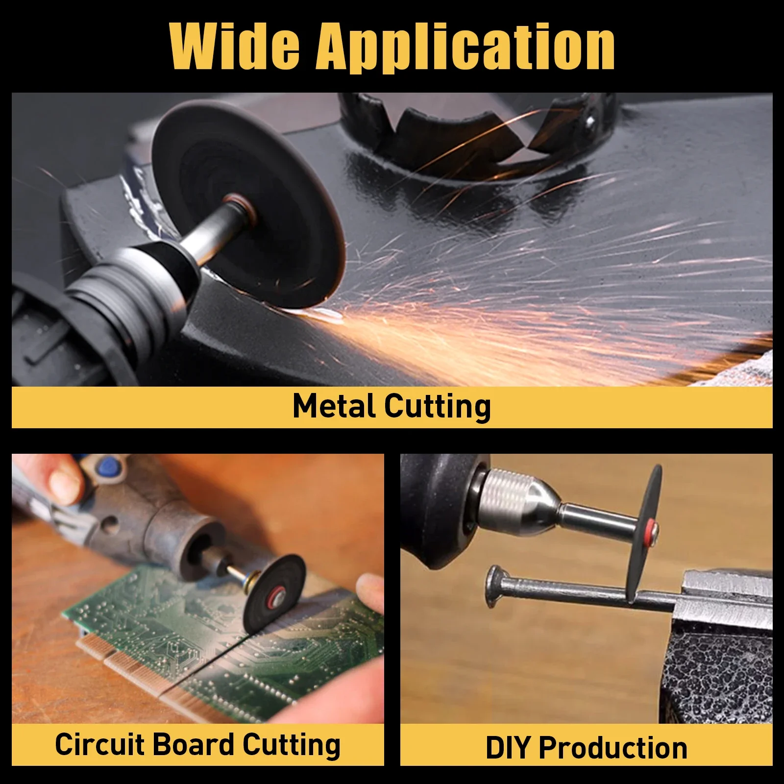 60 قطعة أداة دوارة قطع عجلات 1-1/4 بوصة أقراص عجلة قطع الألياف الزجاجية المقواة مع 8 قطعة 402 مماسك لقطع المعادن