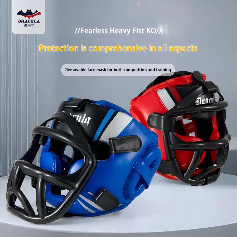 

Боксерский шлем-маска для лица, защита головы для взрослых и детей, для единоборств, муай-тай, тхэквондо, закрытый головной убор для тренировок
