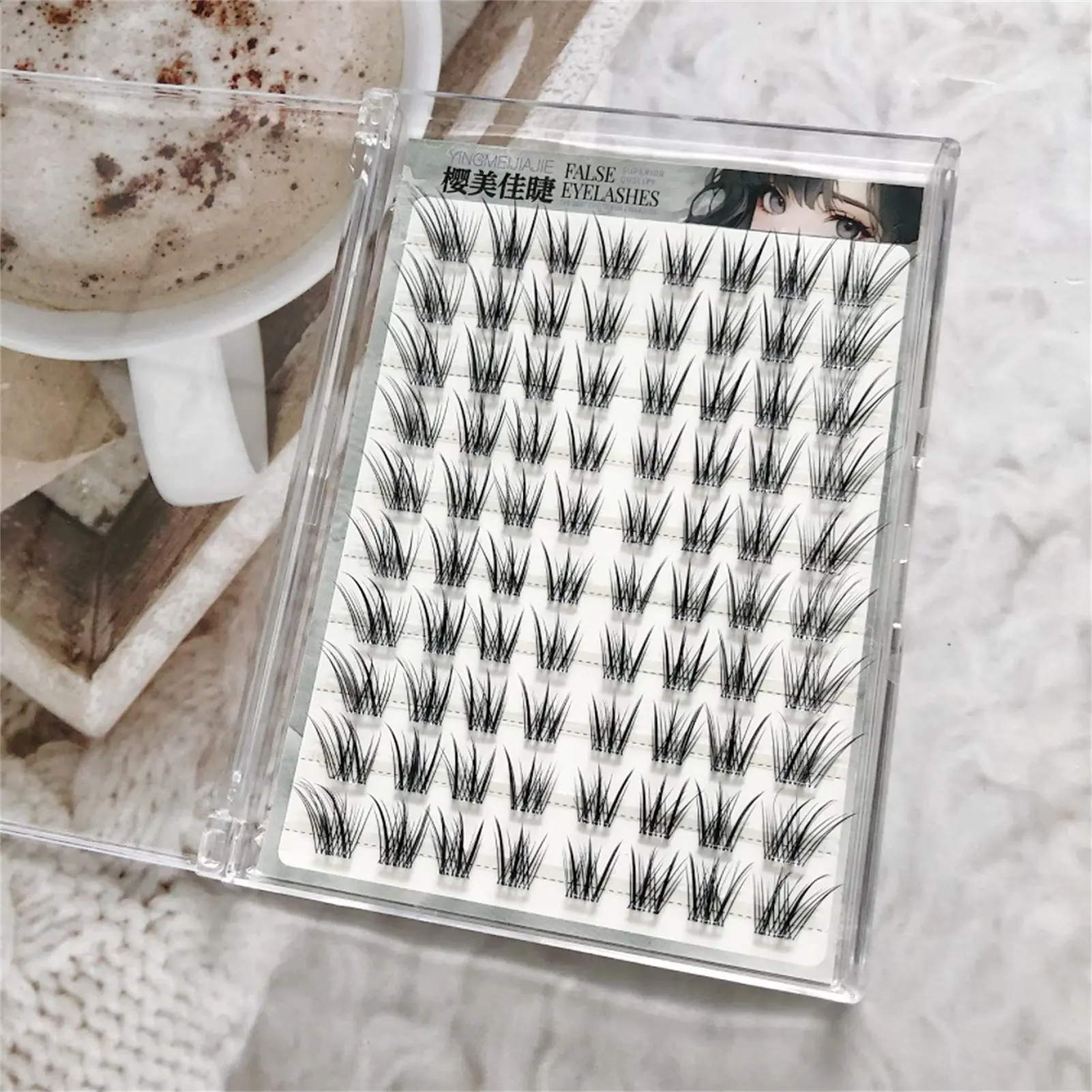 Sem cola cílios postiços extensões de cílios com asas de raposa 8-12mm comprimento misto preto c onda volume natural cílios maquiagens