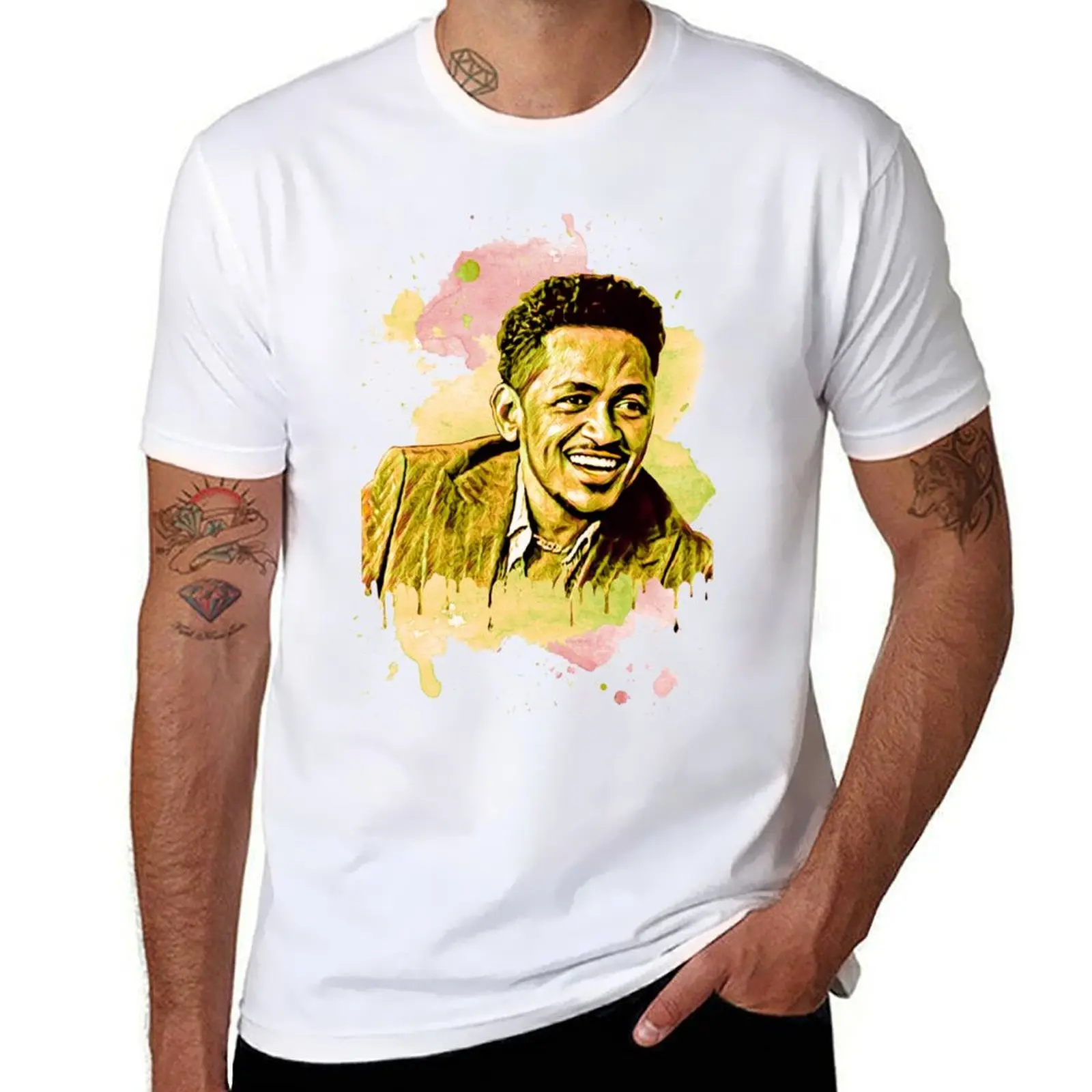 

Hachalu Hundessa Paint T-Shirt man t shirt heavy cotton man t shirts cotton T-Shirt