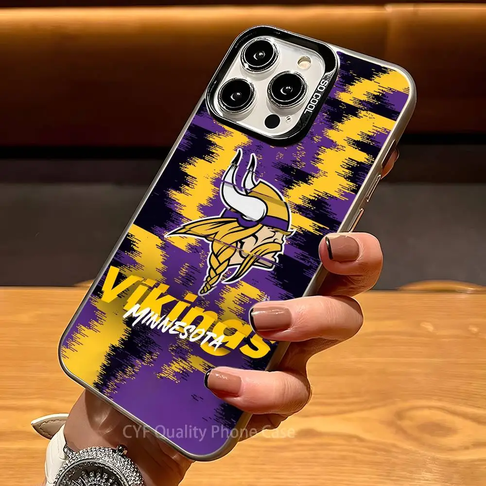 Football Team M-Minnesota-V-Vikings Phone Case For Apple 11 12 13 14 15  16Pro Max Plus Protect Plating Phone Cover - AliExpress 202192403
