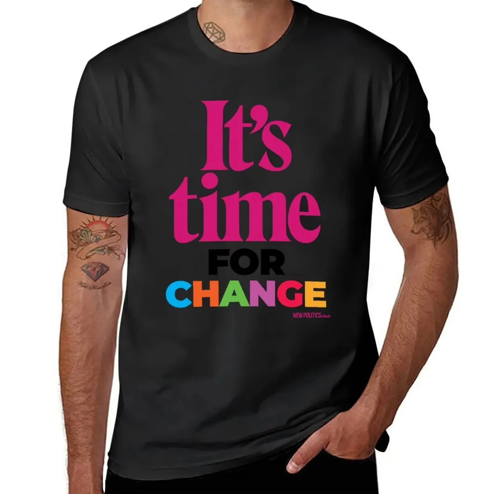 2026 New It’s Time for Change T-Shirt Hippie Clothes Customizeds Big and Tall T Shirts for Men