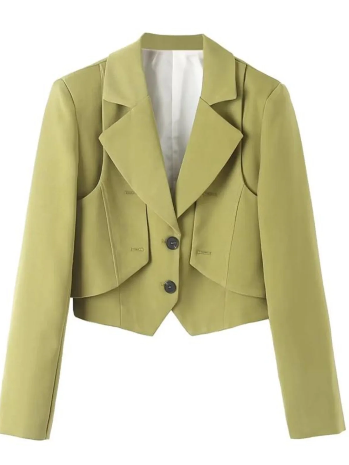 Americano retrò blu ort vestito Jaet donna allentato a vita alta Top autunno New Sle Street Sle colore puro lungo cappotto Sve