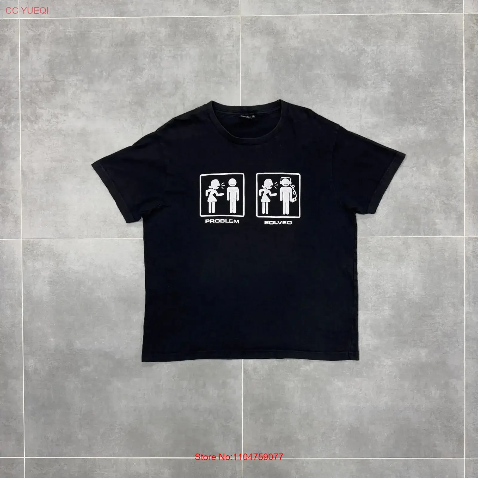 Fire Starter Problem Solved T Shirt Size XL vintage Washed Unisex streetwear graphic Stylish Casual Versatile Stretched