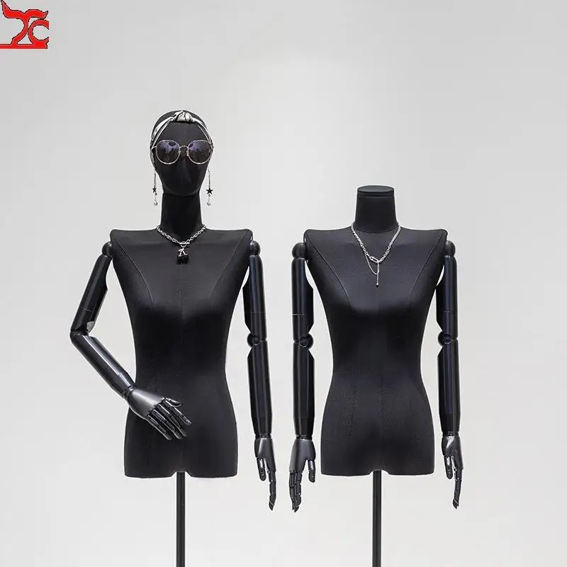 Black Shoulder Model Jewelry Display Prop Women's Clothing Store Display Window Showcase Mannequin Full Body Model Display Stand