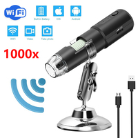 Wifi Digital Microscope 50X-1000X Magnifier Portable Handheld USB Microscopes with Flexible Stand For iPhone Android